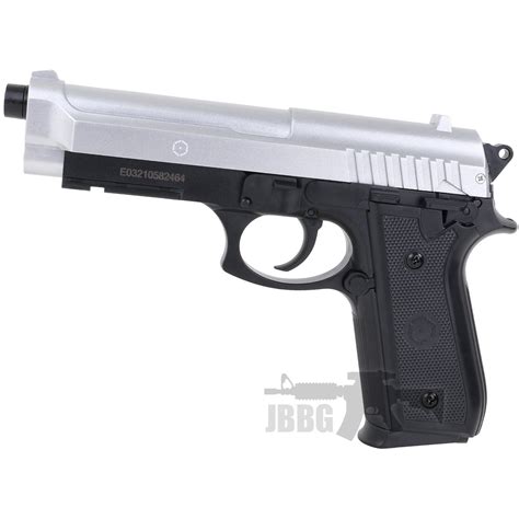 Cybergun Pt Hpa Spring Airsoft Pistol Dual Tone Silver Black