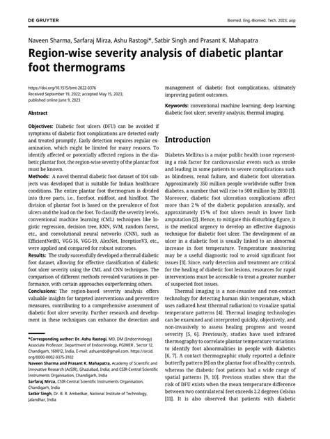 region wise severity analysis  diabetic plantar foot thermograms