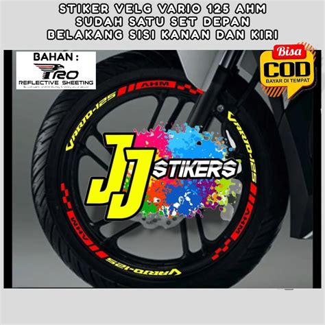 Jual Stiker Lis Velg Motor Hoda Vario 125 Motif AHM Cutting Stiker