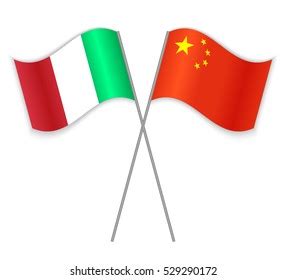 Italian Chinese Crossed Flags Italy Combined Stock Vector Royalty Free