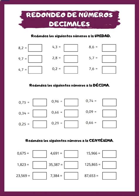 Ficha Online De Redondeo De N Meros Decimales Para Puedes Hacer Los