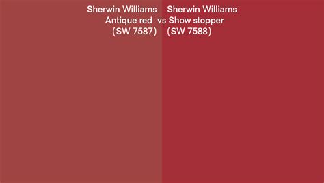 Sherwin Williams Antique Red Vs Show Stopper Side By Side Comparison