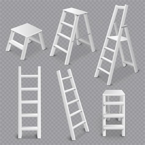 Escaleras Realista Conjunto Transparente Vector Gratis