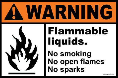 Warning Flammable Liquid Signsonlineie