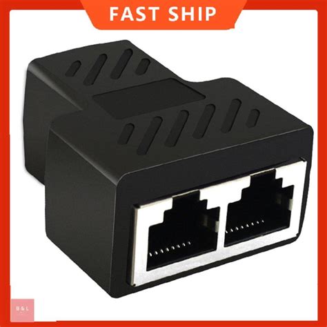 A Vias Rj Ethernet Lan Divisor De Rede Adaptador Duplo Acoplador