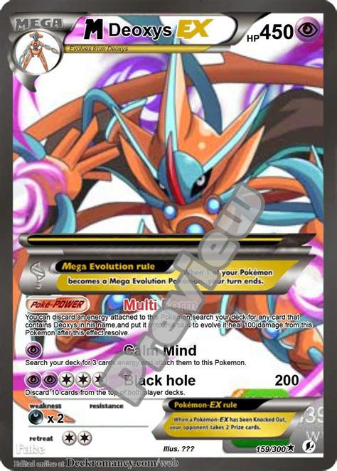 M Deoxys EX Pokemon Card Etsy