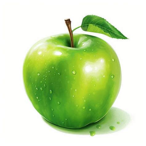 Ultra Hd Green Apple Clipart In Oil Painting Style Style In