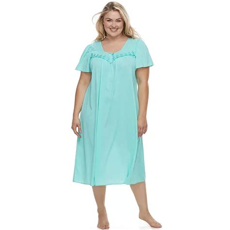 Plus Size Miss Elaine Essentials Pajamas Long Tricot Nightgown