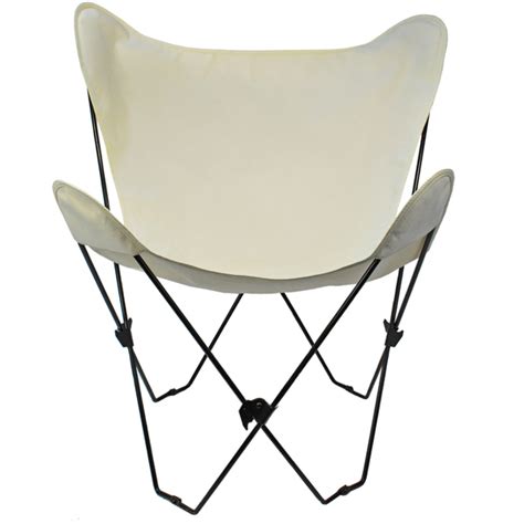 White Butterfly Chair And Cover Combination With Black Frame Algoma