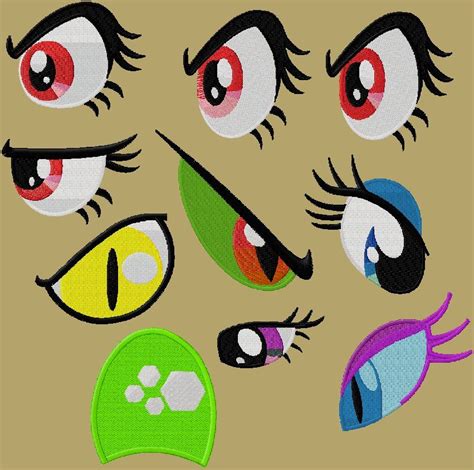 Embroidery Files 90 Mlp Eyes In 270 Sizes Mlp Eyes Machine