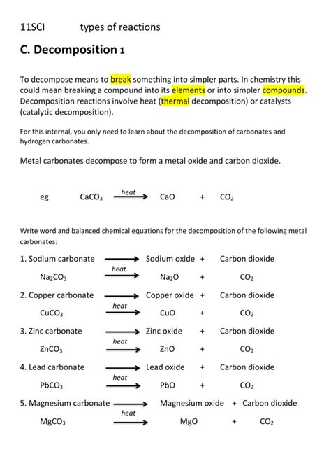 Lead Carbonate Equation For Thermal Decomposition At Kathleen Rosales Blog