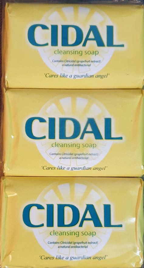 6 X Cidal Antibacterial Soap 125g Bars Each Grapefruit Extract