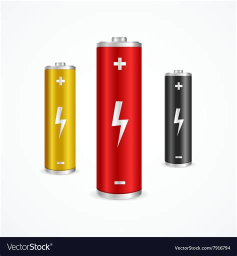 Battery set Royalty Free Vector Image - VectorStock