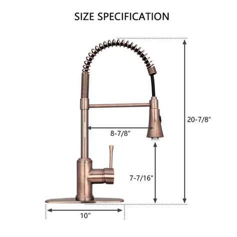 Copper Pre Rinse Spring Kitchen Faucet Single Level Handle And Pull