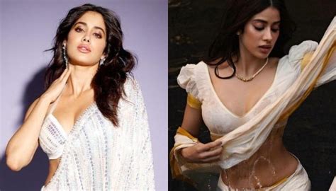 Janhvi Kapoor Flaunts Her Curves In A Wet White Saree Steals Breaths