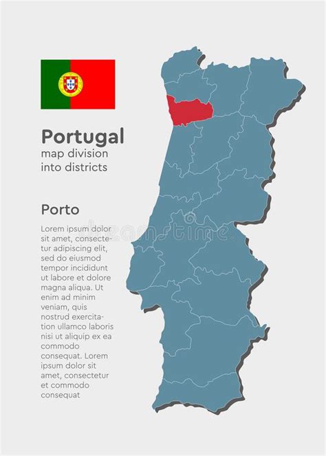 Cartografia Portogallo E Porto Distrettuale Illustrazione Vettoriale