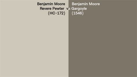 Benjamin Moore Revere Pewter Vs Gargoyle Side By Side Comparison