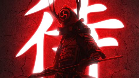 Ninja With Swords Red Ninja Sword Artist Artwork Digital Art Hd