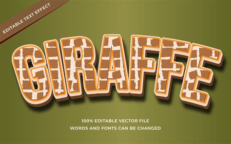 Editable Text Effect Giraffe Graphic by ediencreative · Creative Fabrica