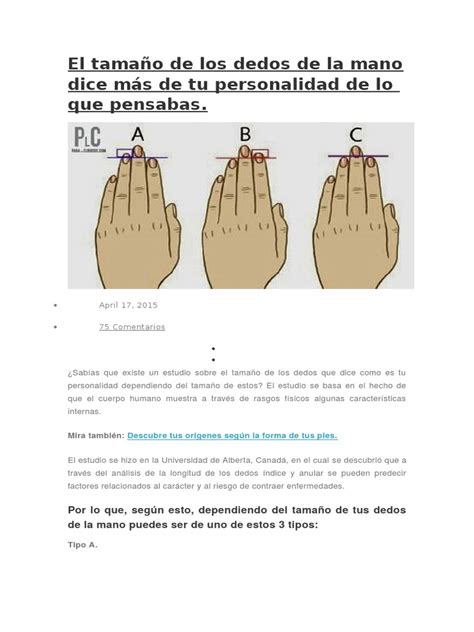 El Tamaño De Los Dedos De La Mano Dice Más De Tu Personalidad De Lo Que