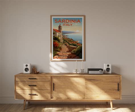 Sardinia Travel Poster Italy Wall Art Italy Print Sardinia Etsy