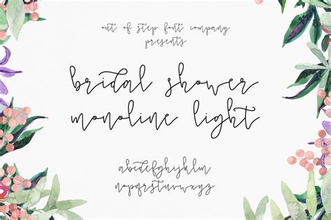 Bridal Shower Monoline Script Light Font | Designed by Out Of Step Font ...