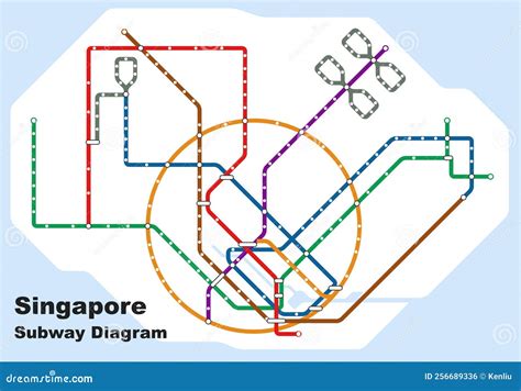 Vector Illustration Of The Subway Diagram Of Singapore Stock Vector