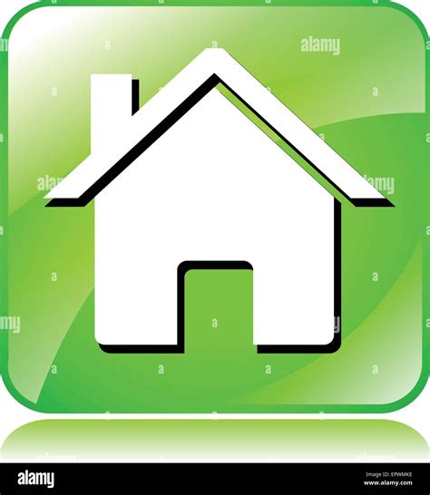 Illustration Of Green Home Icon On White Background Stock Vector Image