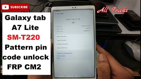 Samsung Galaxy Tab A Lite Sm T Pattern Pin Frp Reset Android