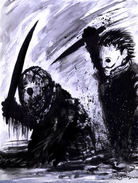 Jason Voorhees vs Michael Myers paint and brush by DougSQ on DeviantArt