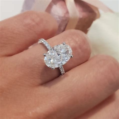 Carat Oval Diamond Engagement Ring Lab Grown Diamond Etsy