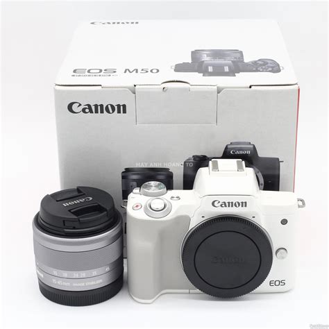 Canon Eos M50 Kit 15 45mm đen Trắng Máy Ảnh Xách Tay Nhật