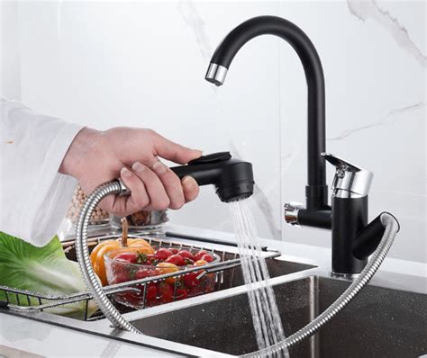 Hot Cold Household Pull Out Degree Kitchen Sink Faucets