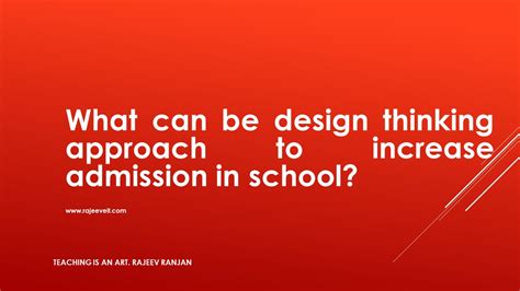 Design Thinking Approach To Increase Admission In School School