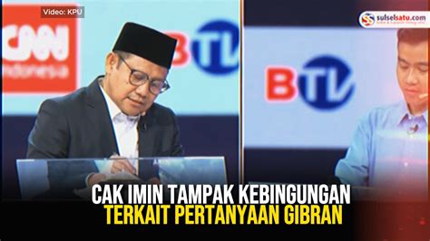 Cawapres Cak Imin Kesulitan Jawab Pertanyaan Cawapres Gibran Soal Sgie