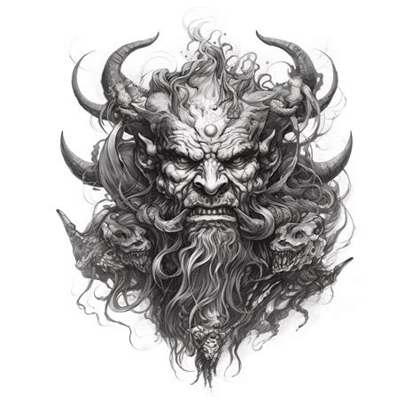 Demon king tattoo design | King tattoos, Custom tattoo design, Fantasy ...