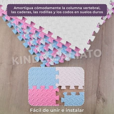 Paquete De 9 Baldosas Fomix Para Piso Espuma Flex Tatami Color Rosa