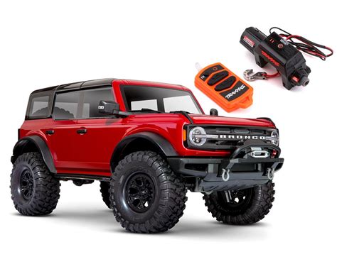 Traxxas Trx 4 2021 Ford Bronco 110 Crawler Truck Wfree Winch Red Tra92076 4 Bdl Red