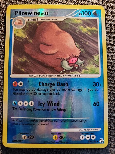 Piloswine 69 146 Legends Awakened Reverse Holo Uncommon NM Pokemon DNA