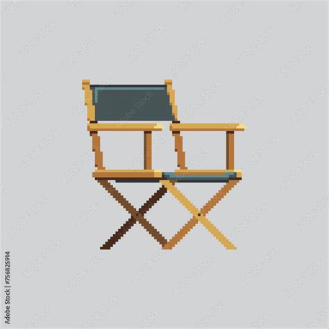 Pixel Art Illustration Director Chair Pixelated Movie Chair Movie