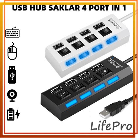 Jual Lifepro Usb Hub Saklar 4 Port In 1 Dalam 1 On Off 50 Cm 4 High