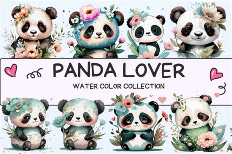 Cute Panda Lover Watercolor Sublimation Graphic By INFINITE CREATIVE