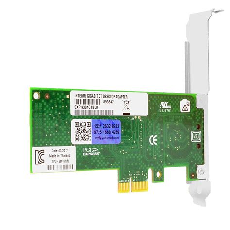 Carte Réseau Intel Gigabit Ct Expi9301ctblk Pci E Rj 45 101001000