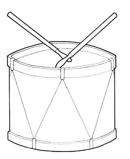 Juguete De Tambor Para Colorear Imprimir E Dibujar ColoringOnly