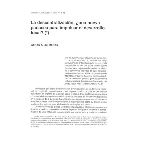 PDF 1 La Descentralizacin Una Nueva Panacea Para Impulsar El