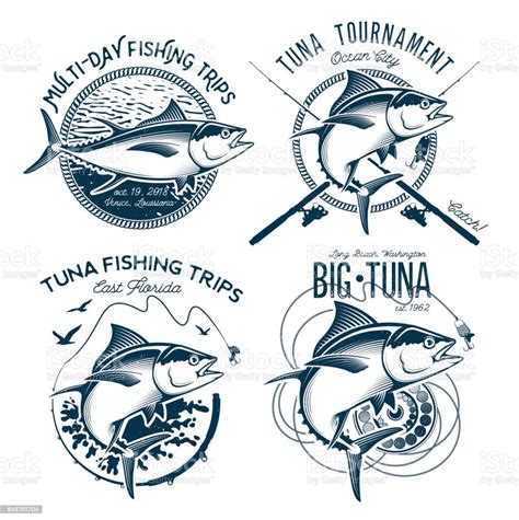 Tuna Vector Designs Sport Fishing Club Designs Stock Illustration