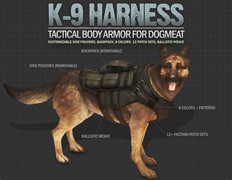 K 9 Harness Tactical Body Armor And Backpack For Dogmeat At Fallout