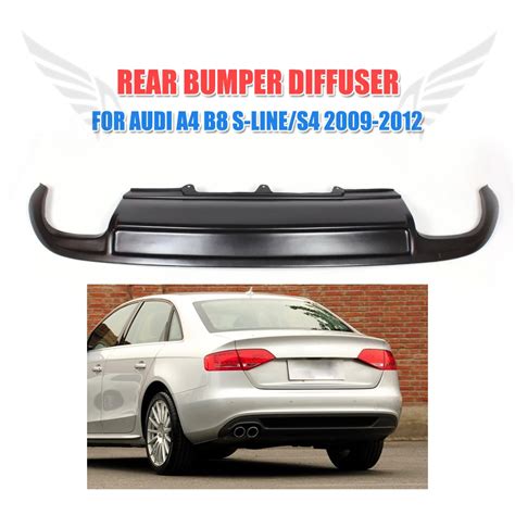 Frp Black Rear Bumper Diffuser Lip Spoiler For Audi A4 B8 S4 Sline