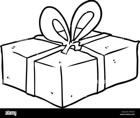 Line Drawing Of A Wrapped Gift Stock Vector Image Art Alamy