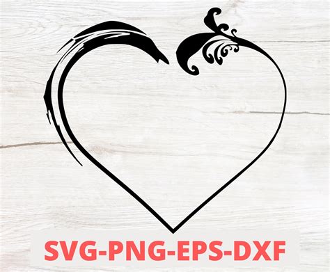 Heart Svg Cursive Heart Fancy Heart Open Heart Valentines Day